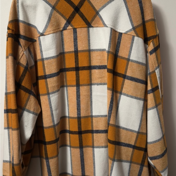 Plaid Women's Jacket in Orange and White - Picture 2 of 3